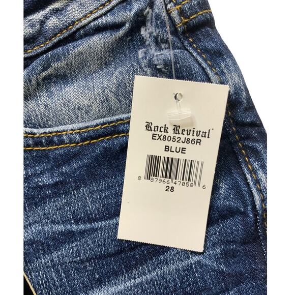 Remix By Rock Revival Jeans Women Size 28 Straight Leg Distressed Stretch Denim - Picture 11 of 15